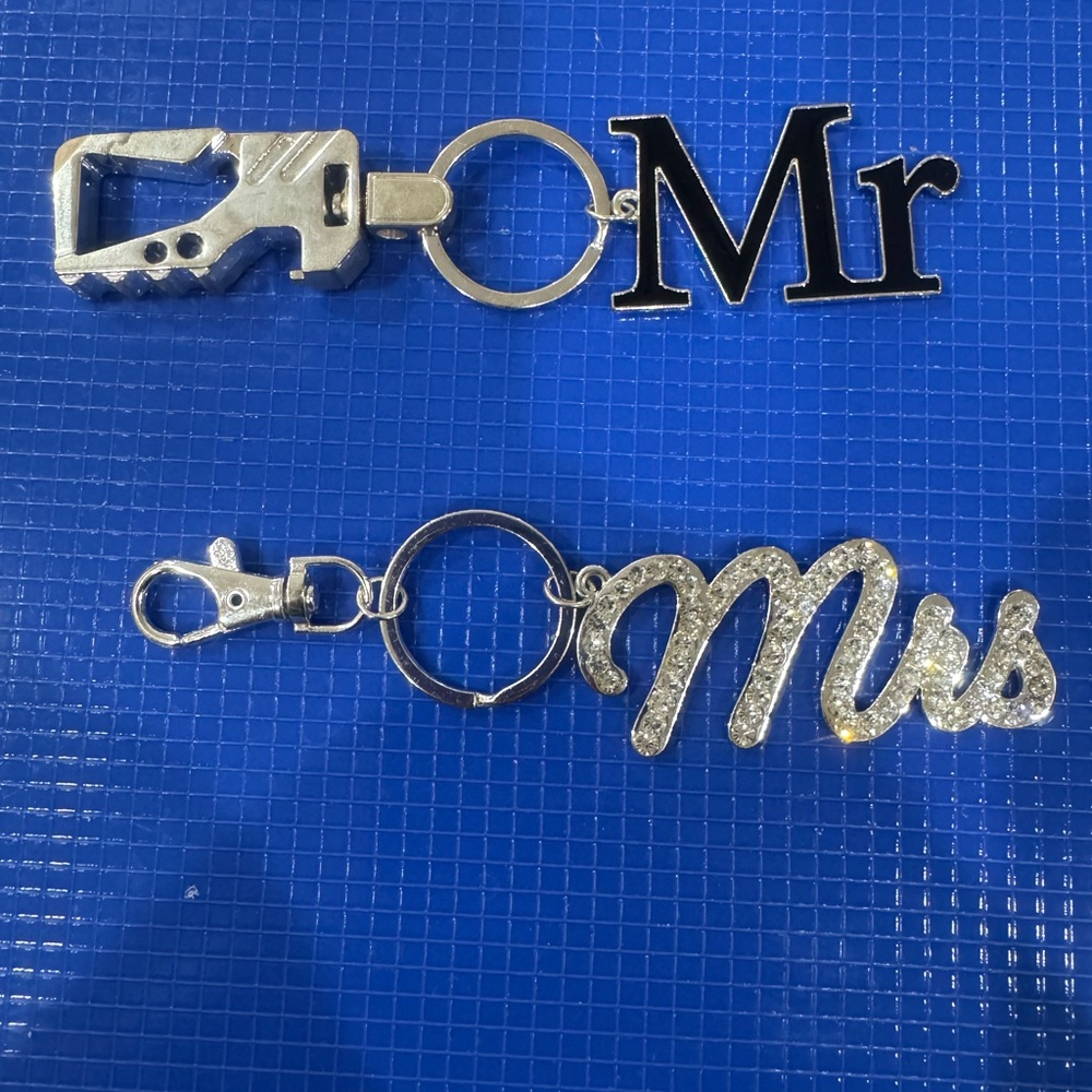 Mr and Mrs Keychain Set
